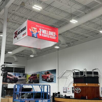 Handing Display for showrooms printing services Miami